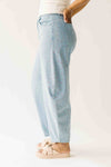 The Martha Floral Barrel Pant in Light Denim