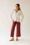 The Kindler Lace Trimmed Cardigan in Cream