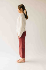The Addi Wide Leg Crop Jean in Burgundy