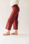 The Addi Wide Leg Crop Jean in Burgundy