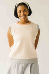 The Alvin Colorblock Sweater Vest in Off White Combo