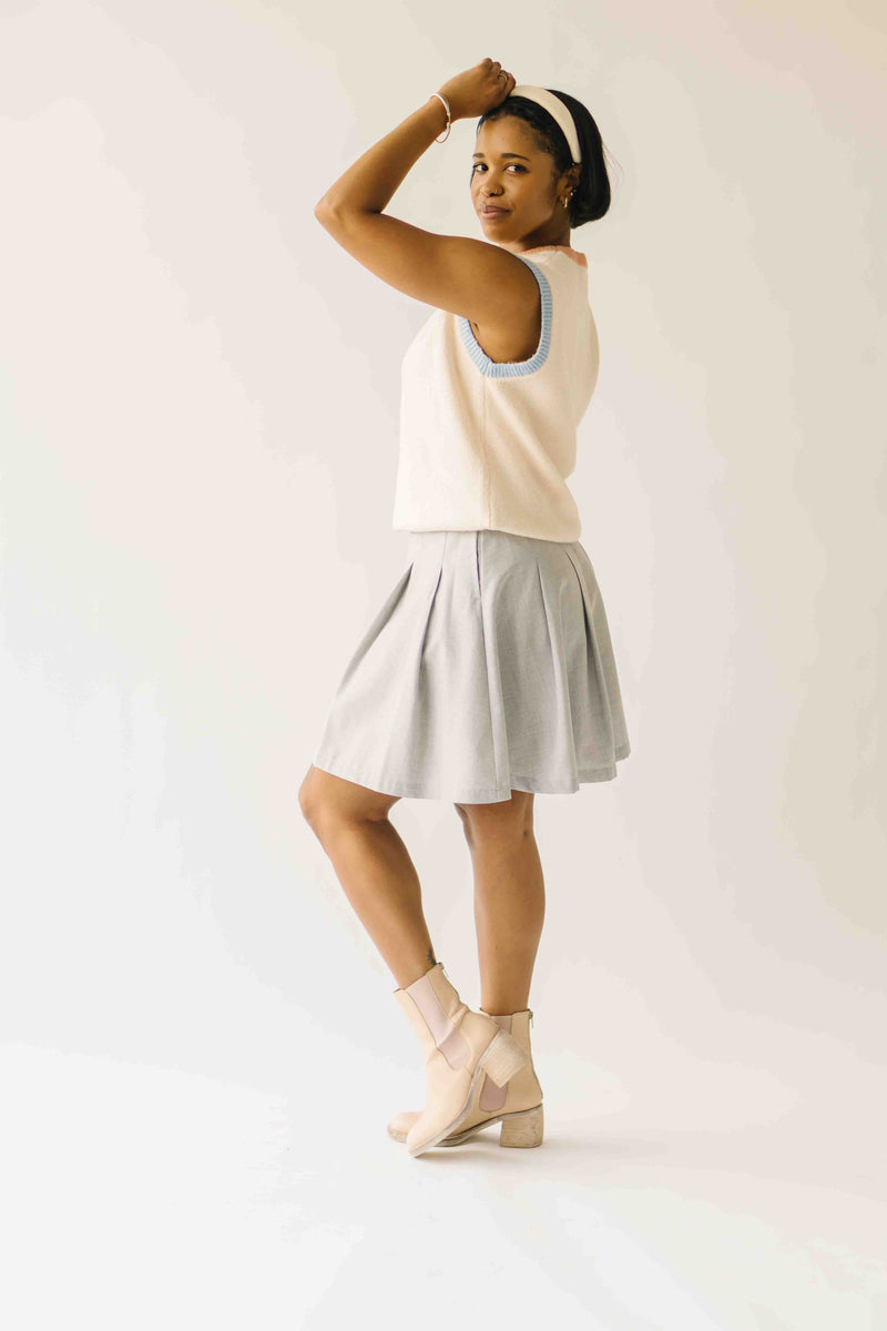 The Alvin Colorblock Sweater Vest in Off White Combo