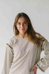 The Lucy Long Sleeve Striped Blouse in Cream + Brown