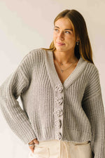 The Brandon Button-Up Cardigan in Khaki Grey