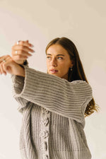 The Brandon Button-Up Cardigan in Khaki Grey