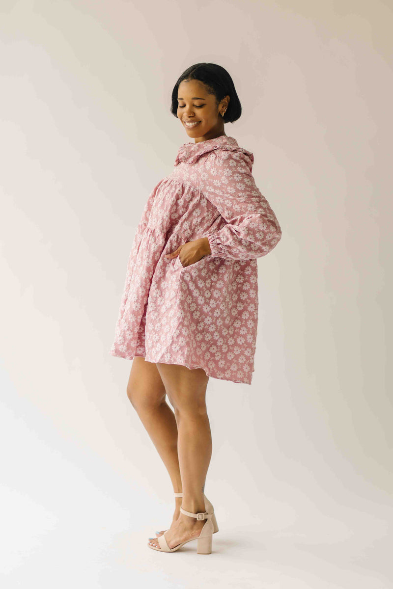 The Mayley Floral Jacquard Dress in Mauve