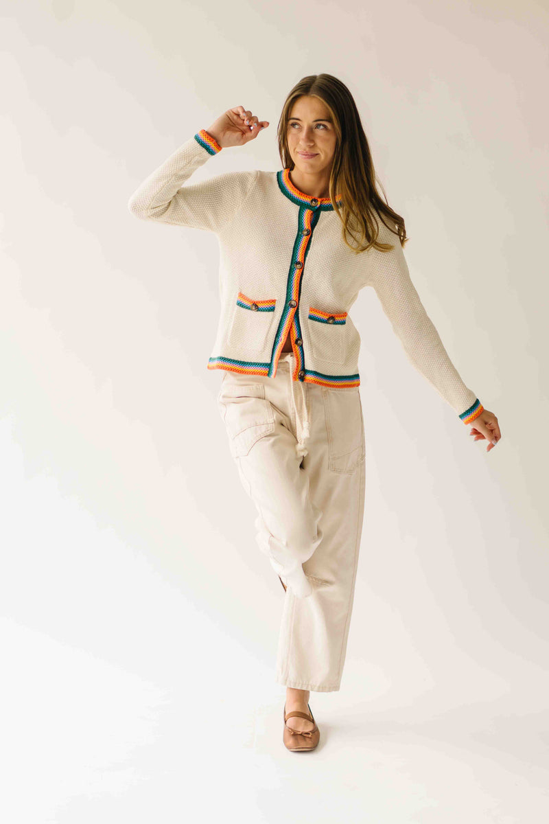 The Stoltz Knit Pocket Cardigan in Ivory
