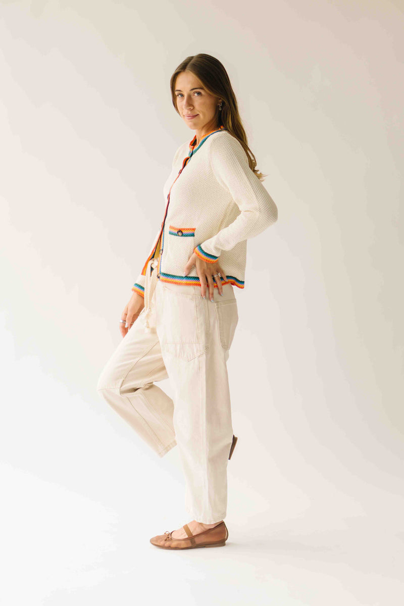 The Stoltz Knit Pocket Cardigan in Ivory