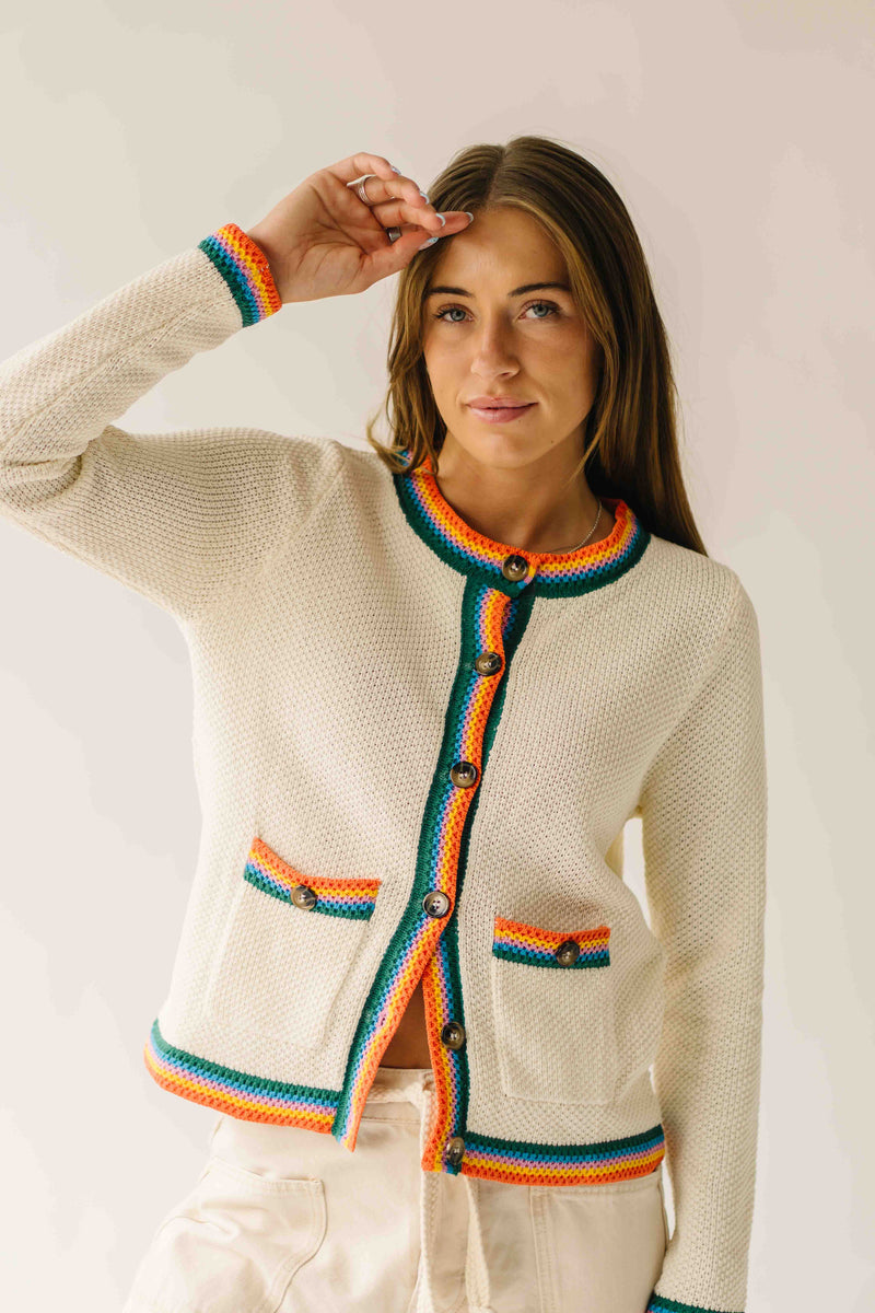 The Stoltz Knit Pocket Cardigan in Ivory