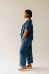 The Reece Eyelet Detail Wide Leg Pant in Navy
