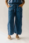 The Reece Eyelet Detail Wide Leg Pant in Navy