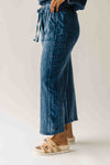 The Reece Eyelet Detail Wide Leg Pant in Navy