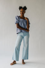 The Hoppel Wide Leg Flare Jean in Medium Blue