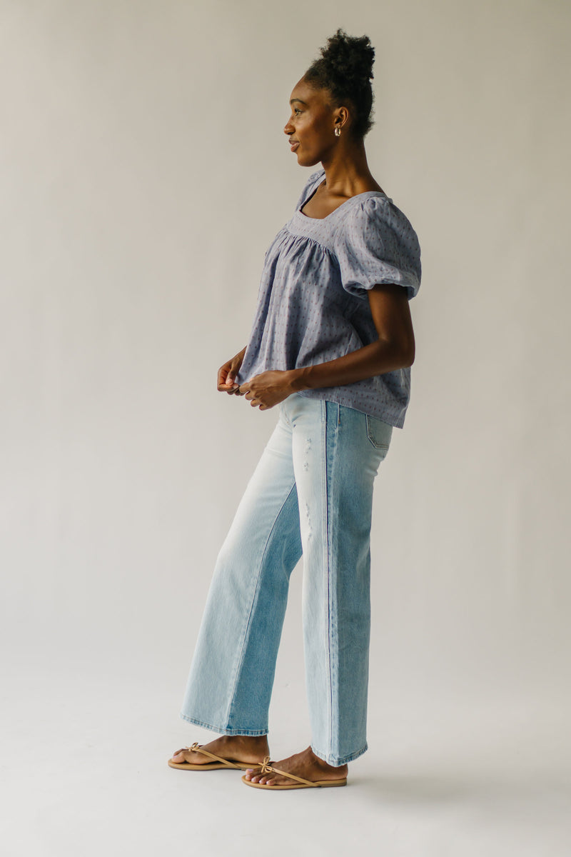 The Hoppel Wide Leg Flare Jean in Medium Blue