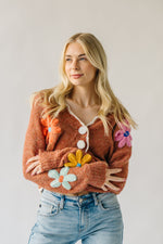 The Bodell Scalloped Edge Cardigan in Rust