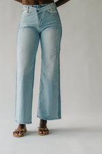 The Hoppel Wide Leg Flare Jean in Medium Blue