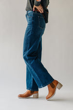 The Corvera High Rise Wide Leg Jean in Dark Blue