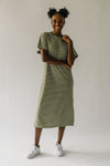 The Valarie Striped Knit Dress in Olive + Ivory