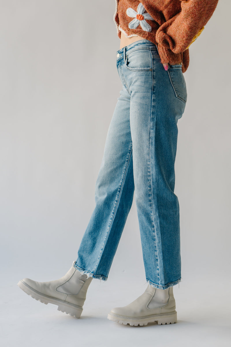 The Cullen High Rise Slim Wide Leg Jean in Medium Blue