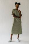 The Valarie Striped Knit Dress in Olive + Ivory