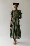 The Abello Eyelet Detail Maxi Dress in Olive