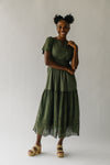 The Abello Eyelet Detail Maxi Dress in Olive