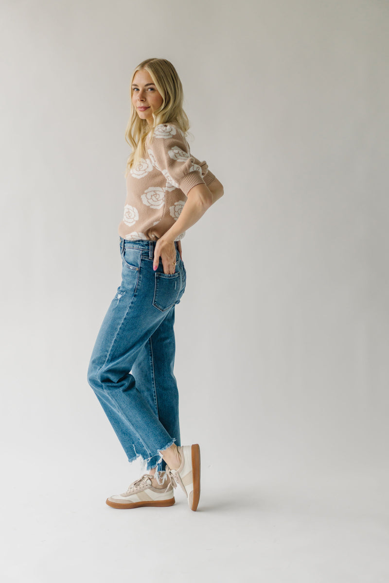 The Kessler Slim Wide Leg Jean in Medium Blue