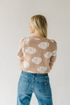 The Batten Floral Print Puff Sleeve Sweater in Taupe