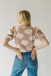 The Batten Floral Print Puff Sleeve Sweater in Taupe