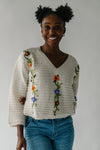 The Elvira Crochet Floral Detail Sweater in Ivory