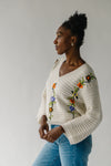 The Elvira Crochet Floral Detail Sweater in Ivory