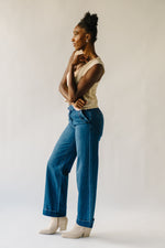 The Galdino High Rise Wide Leg Jean in Dark Blue