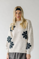 The Thomas Knit Floral Detail Sweater in Cream