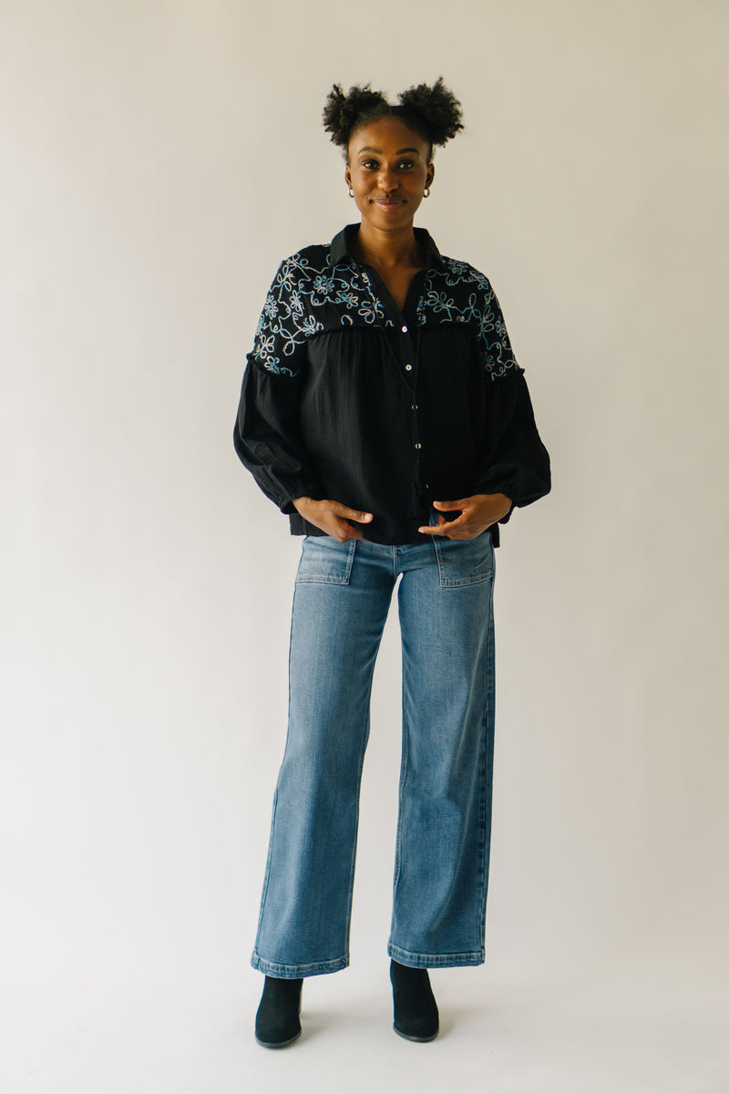 The Alonzo High Rise Wide Leg Jean in Medium Blue