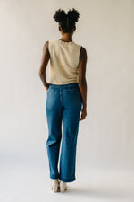 The Galdino High Rise Wide Leg Jean in Dark Blue