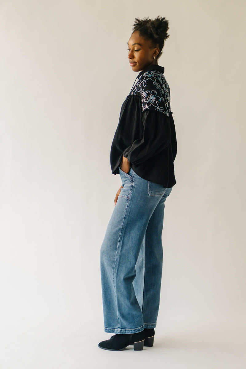 The Alonzo High Rise Wide Leg Jean in Medium Blue