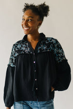 The Hocker Embroidered Blouse in Black