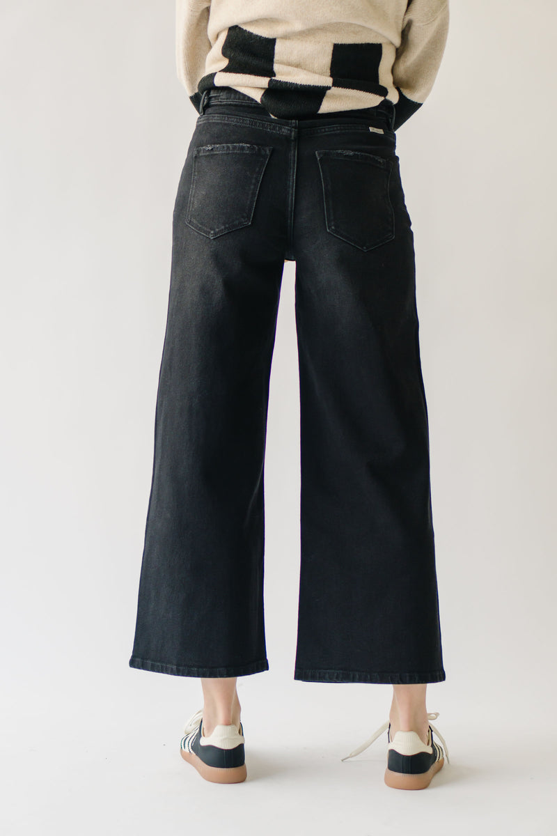 The Yancy Cropped Wide Leg Jean in Black