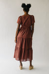 The Abello Eyelet Detail Maxi Dress in Burgundy