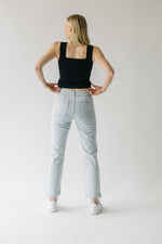 The Mattis Railroad Stripe Straight Jean in Light Blue