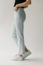 The Mattis Railroad Stripe Straight Jean in Light Blue