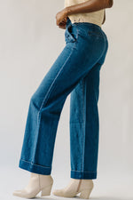 The Galdino High Rise Wide Leg Jean in Dark Blue