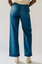 The Galdino High Rise Wide Leg Jean in Dark Blue