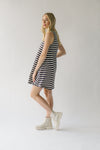 The Huddleston Striped Swing Dress in Charcoal