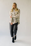 The Chavez Bow Detail Button-Up Blouse in Ivory + Black