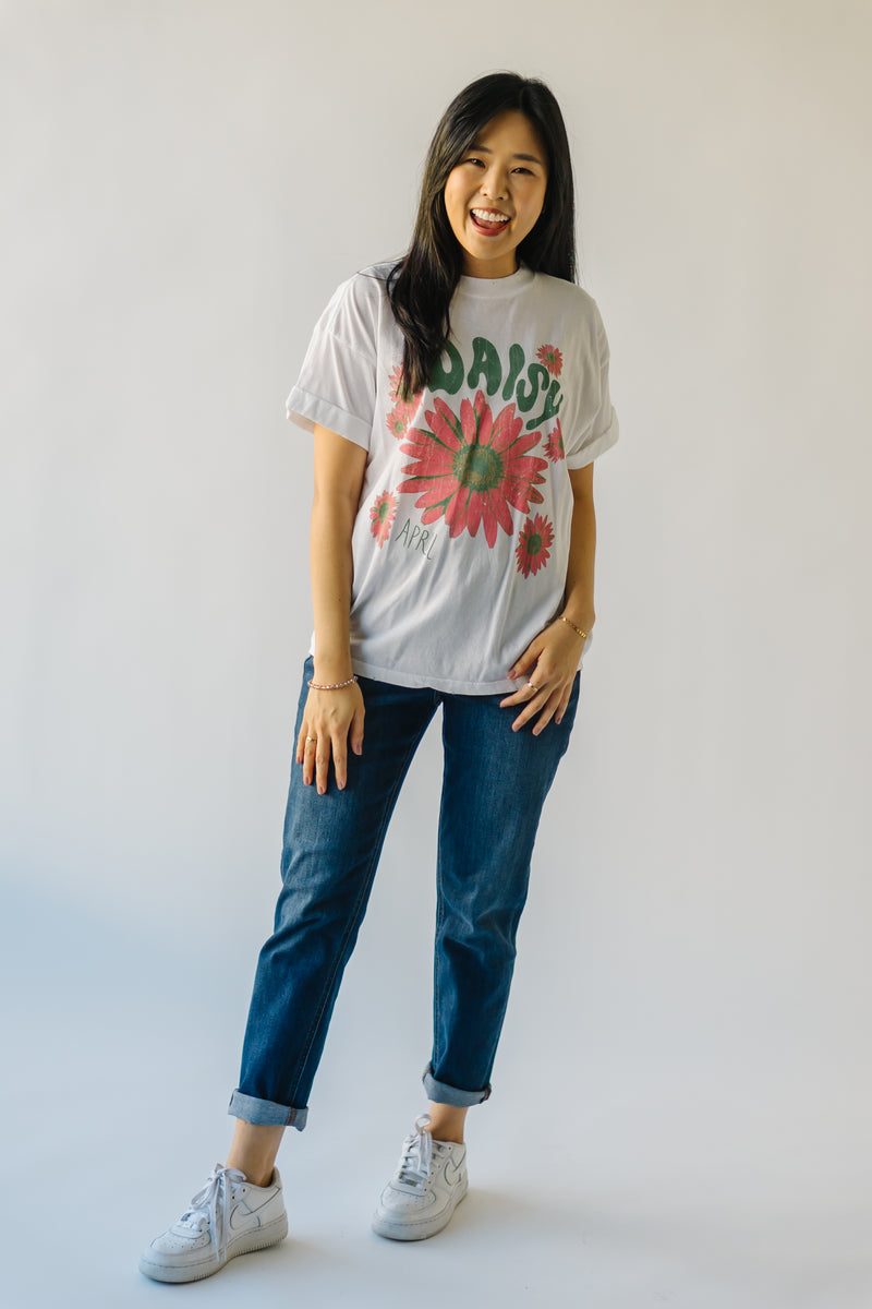 The April Daisy Tee in Vintage White