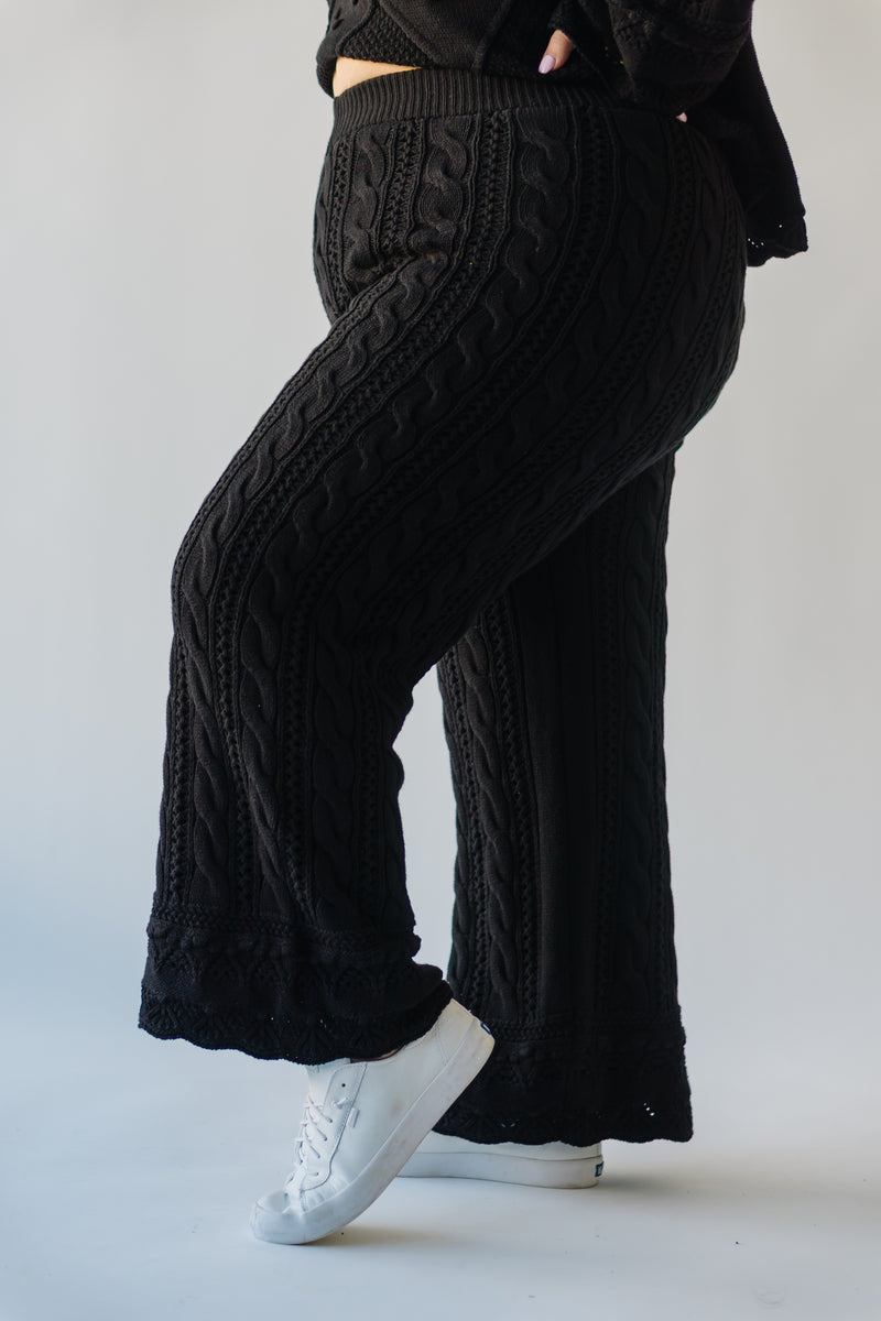 Knit Pants - Black Straight Leg Pants