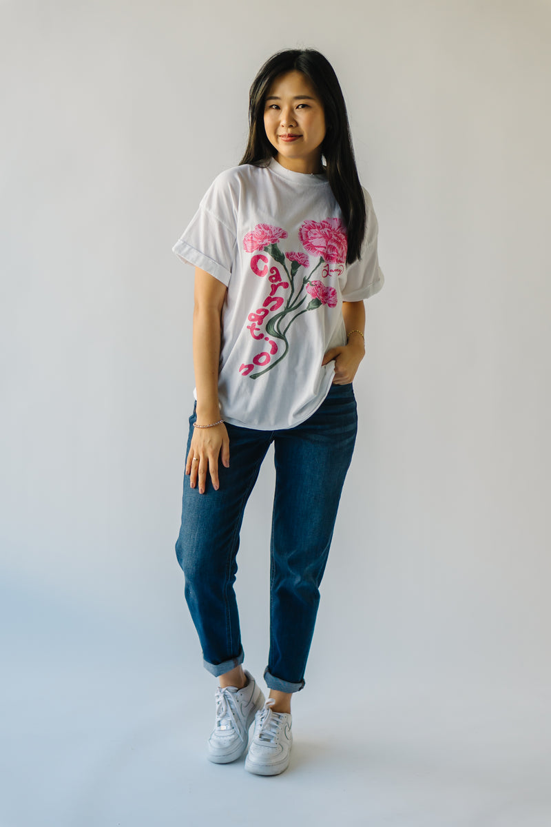 The January Carnation Tee in Vintage White