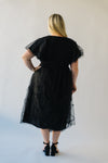 The Bolingbroke Smocked Detail Midi Dress in Black
