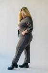 The Royston V-Neck Jumpsuit in Charcoal